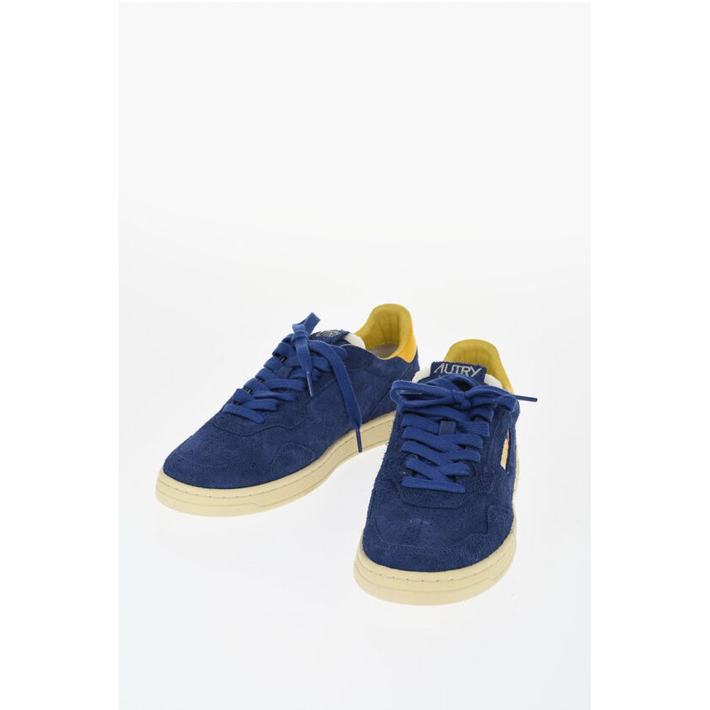 Suede Solid Color Low Top Sneakers with Logo