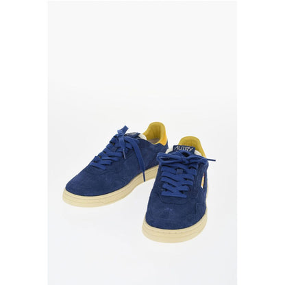Suede Solid Color Low Top Sneakers with Logo