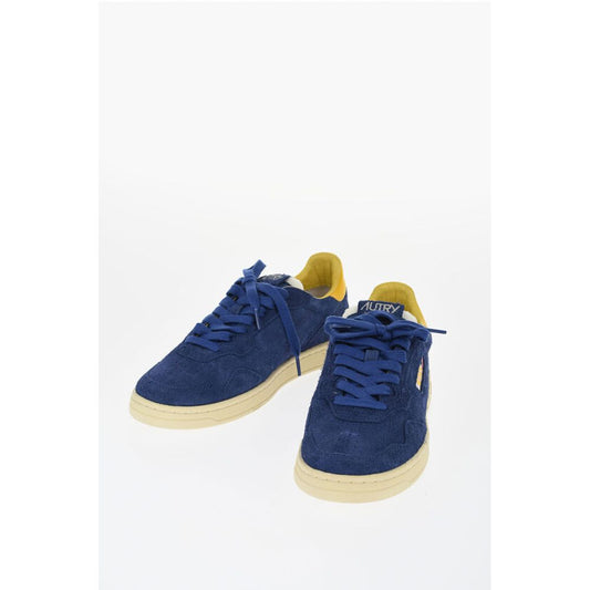 Suede Solid Color Low Top Sneakers with Logo