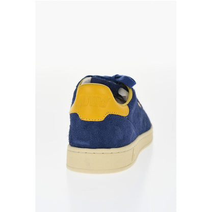 Suede Solid Color Low Top Sneakers with Logo