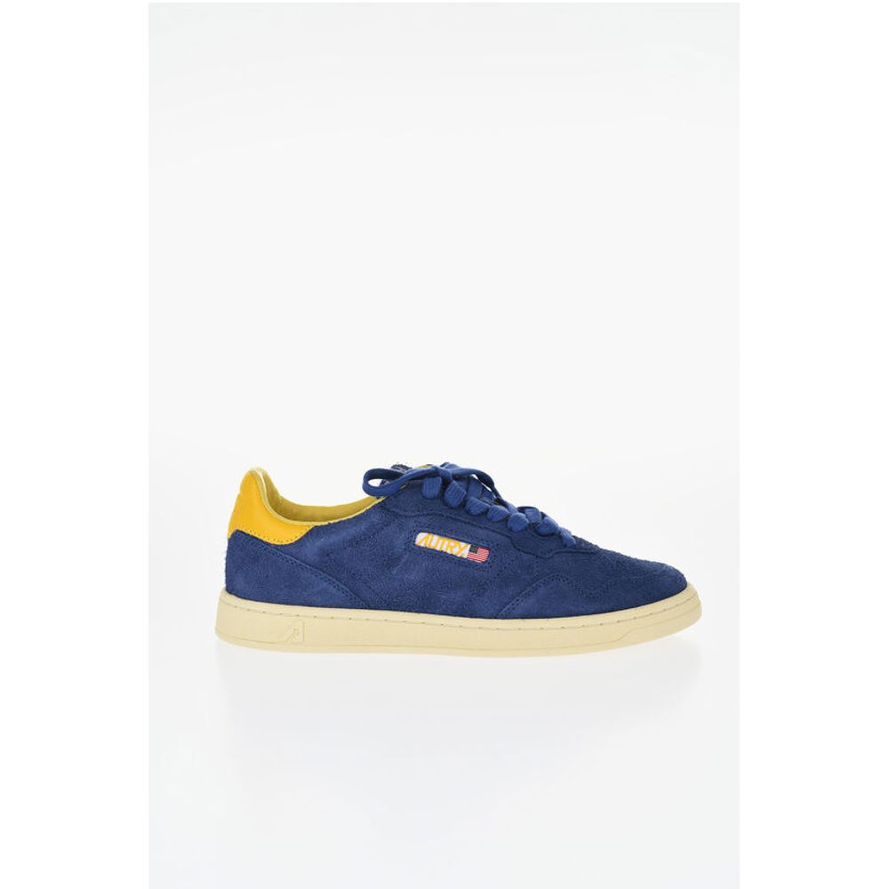 Suede Solid Color Low Top Sneakers with Logo