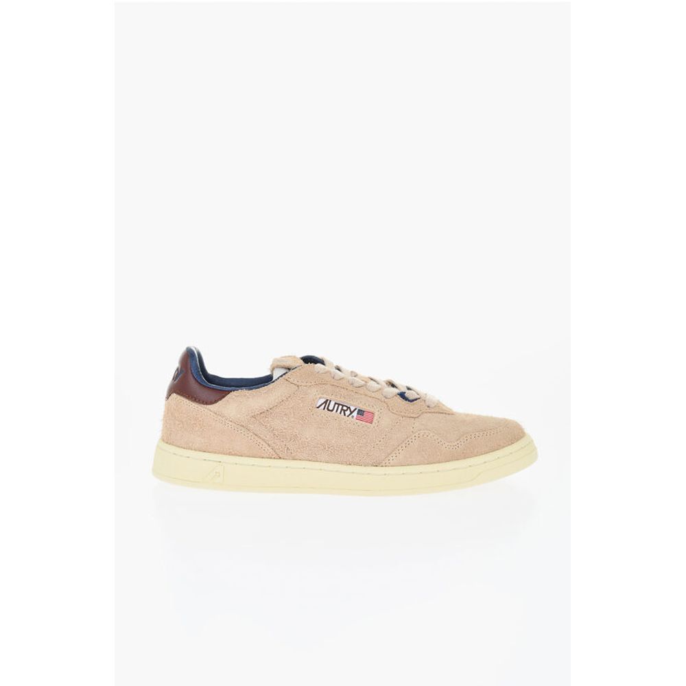 Suede Low-Top Sneakers with Contrast Sole
