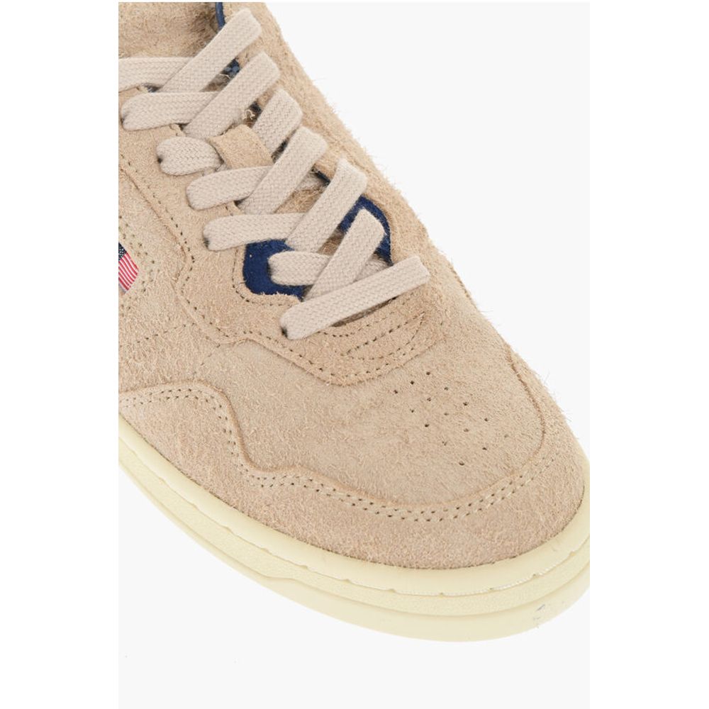 Suede Low-Top Sneakers with Contrast Sole