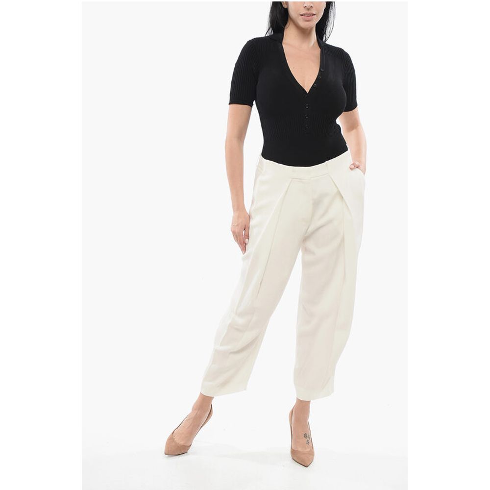 Single-pleated Viscose Tapered Fit Pants