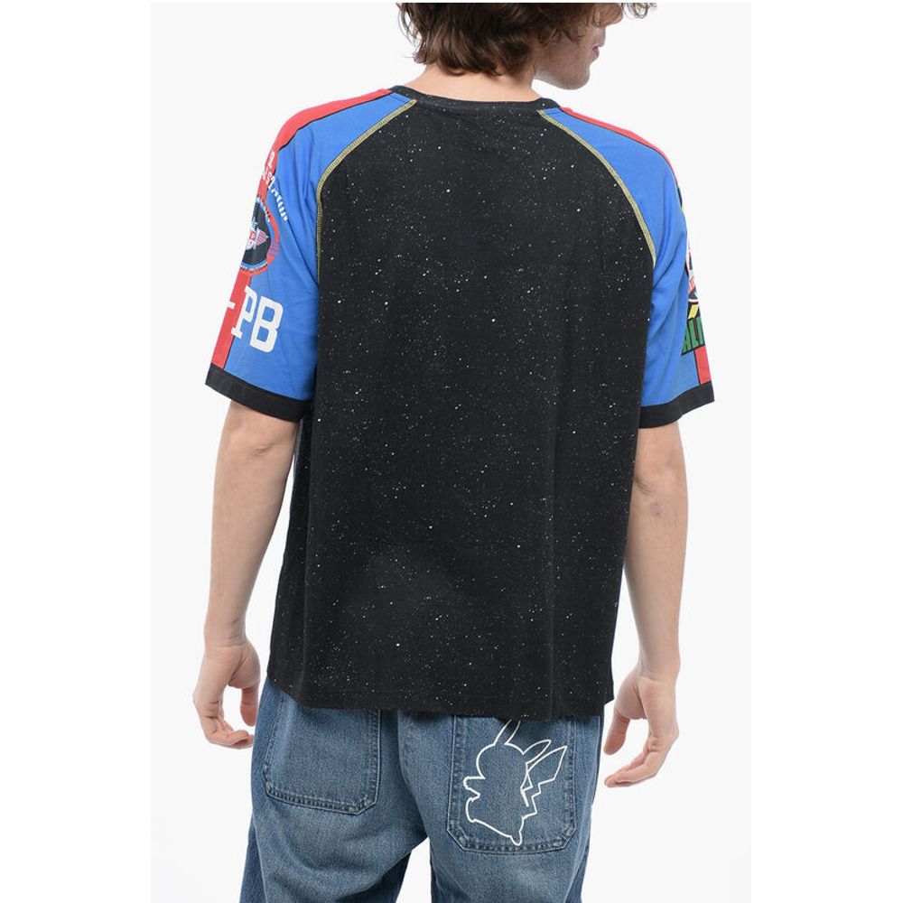 Crew Neck SIGNAL Cotton T-Shirt with Print