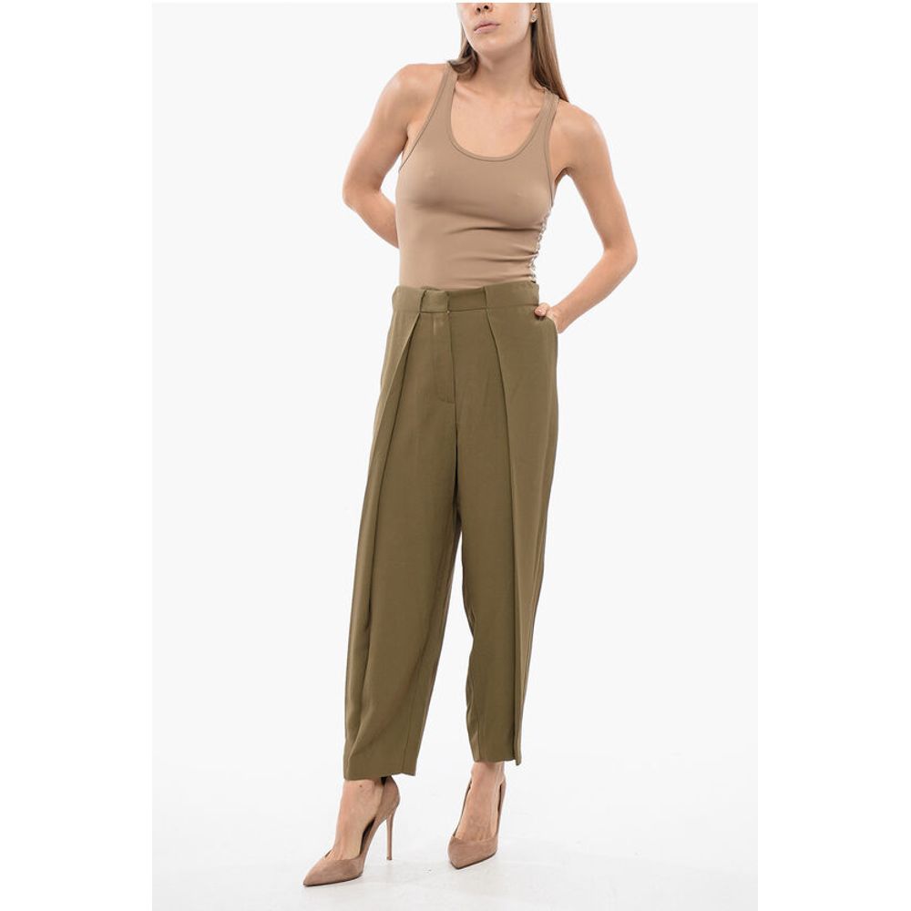 Single-pleated Viscose Tapered Fit Pants