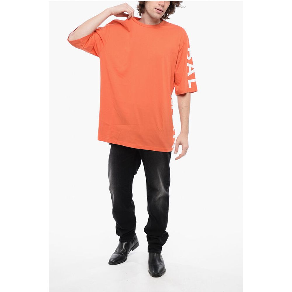 Cotton Oversized T-Shirt with Printed Logo