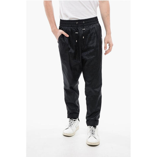 Monogram Nylon Sweatpants with Flush Pockets