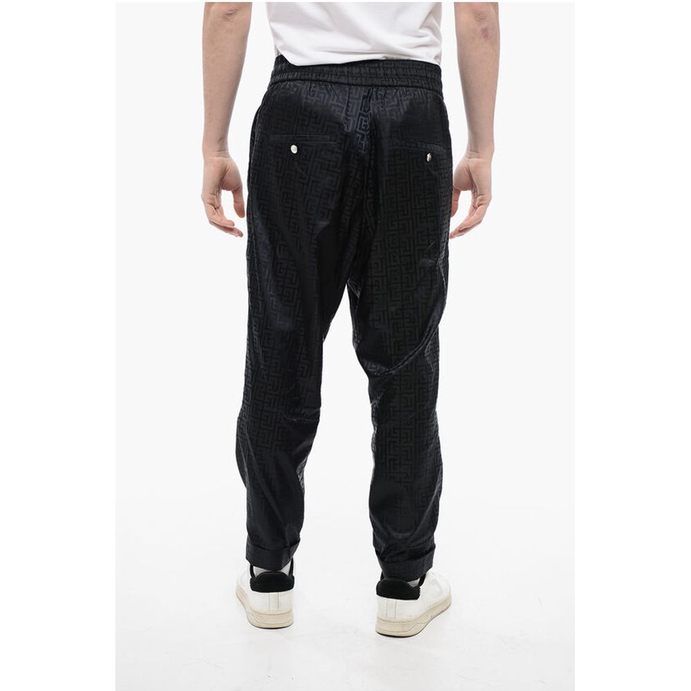 Monogram Nylon Sweatpants with Flush Pockets