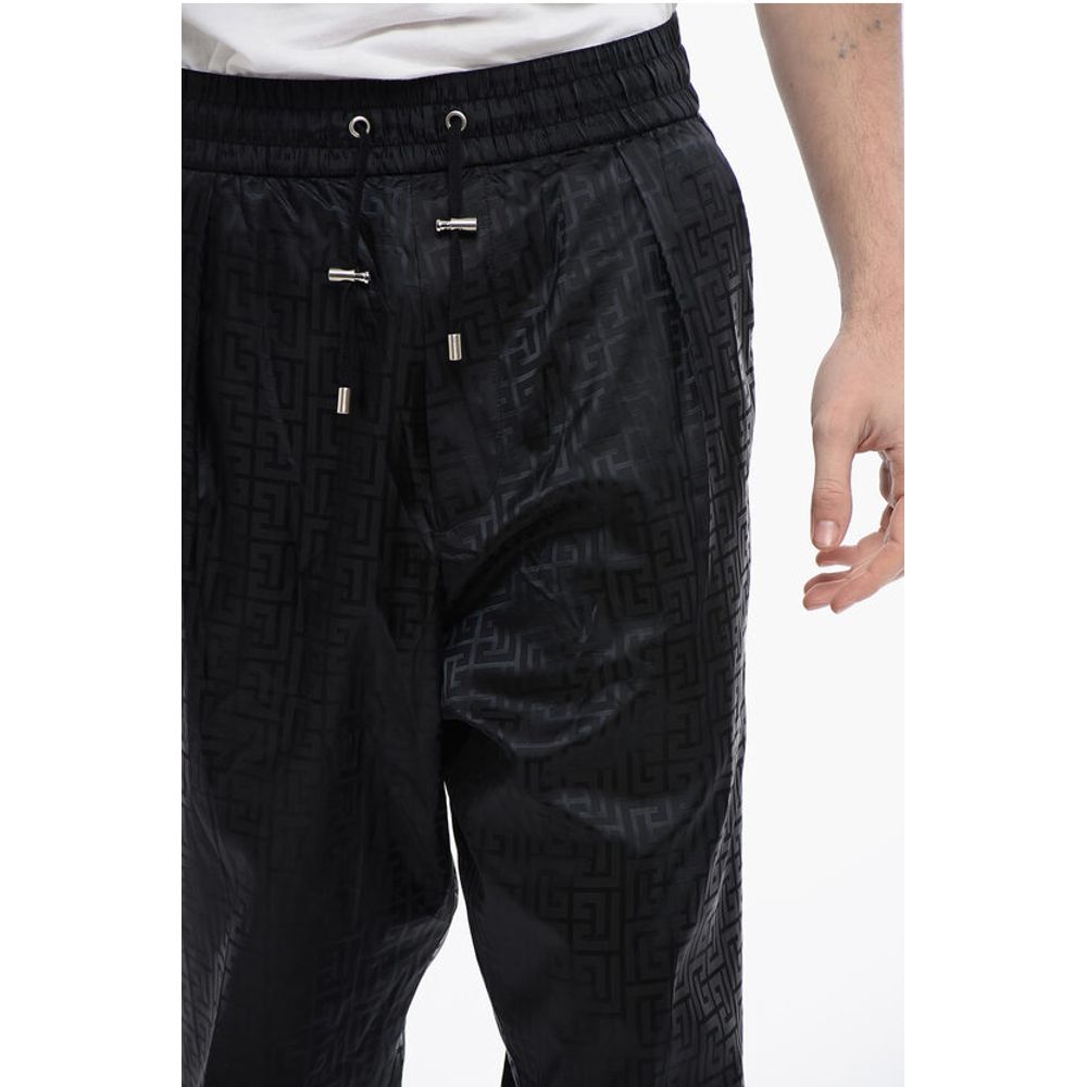 Monogram Nylon Sweatpants with Flush Pockets