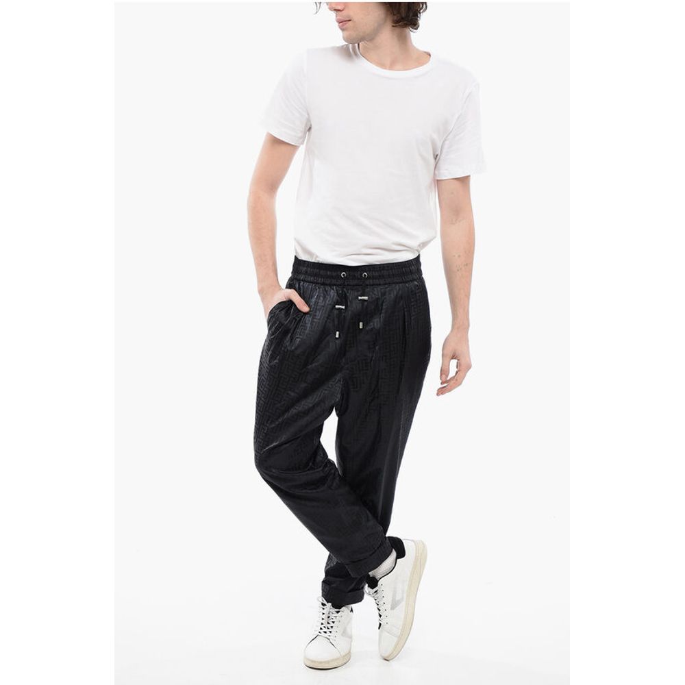 Monogram Nylon Sweatpants with Flush Pockets