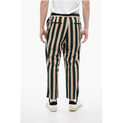 Single-pleated Tapered Fit Pants with Balanced Stripe Motif