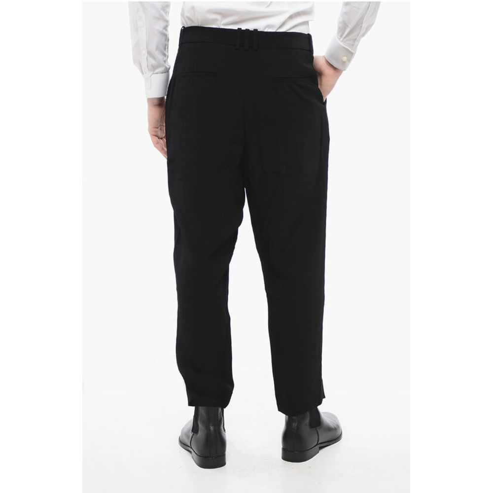 Single-pleated Tapered Fit Pants with Belt Loops