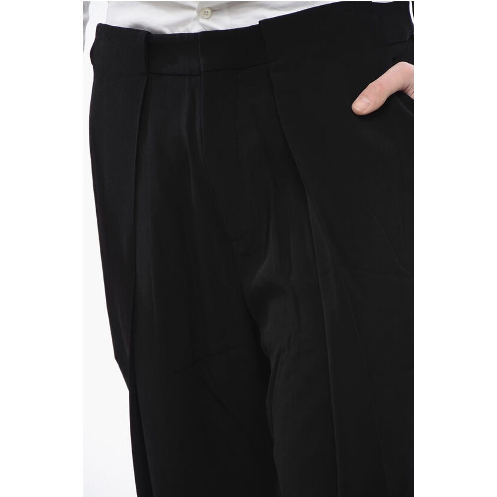 Single-pleated Tapered Fit Pants with Belt Loops