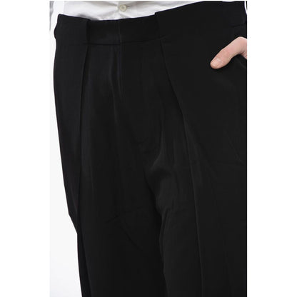 Single-pleated Tapered Fit Pants with Belt Loops