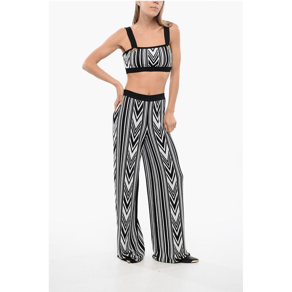 Wide-Fit Pants With Geometric Pattern