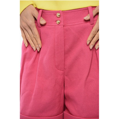 Single-pleated Cotton Tweed Shorts