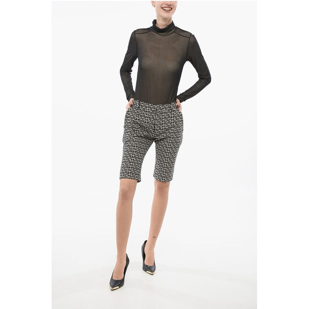 Monogram Cotton Skinny Fit Shorts
