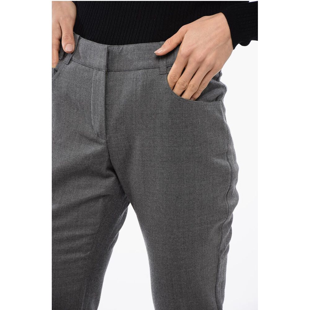 Wool Low-rise Flared Pants