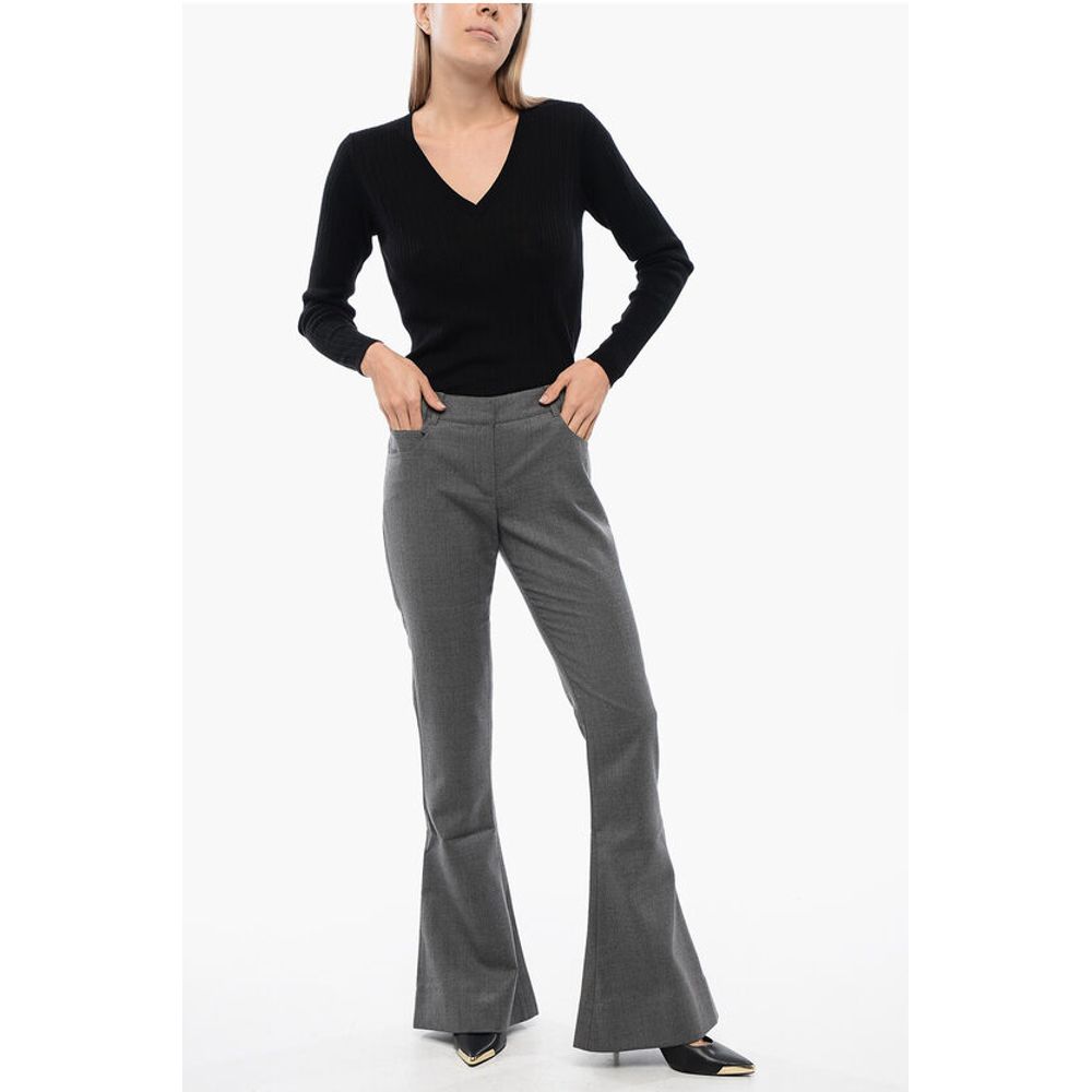 Wool Low-rise Flared Pants