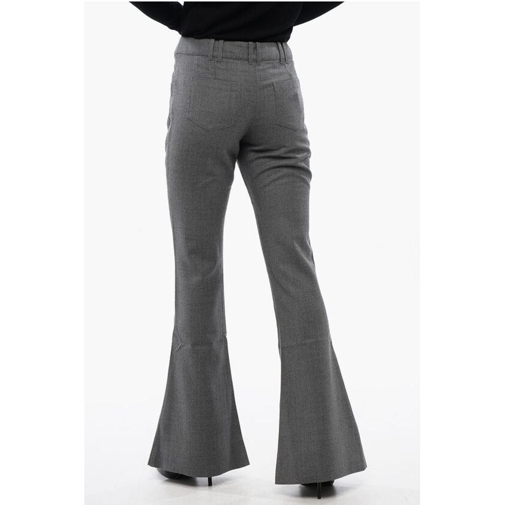 Wool Low-rise Flared Pants