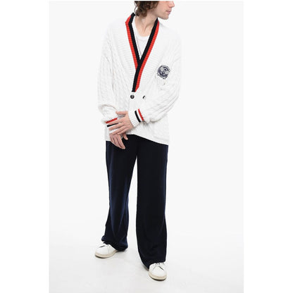 Double-breasted Cable Knit Cotton Cardigan