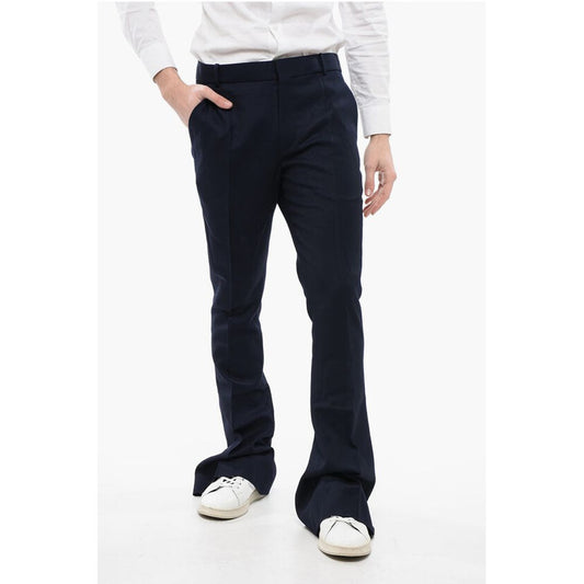 Twill Virgin Wool Flared Fit Pants