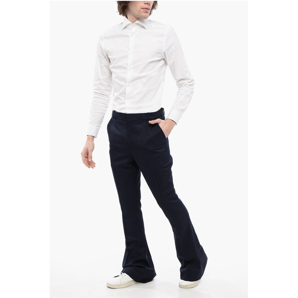 Twill Virgin Wool Flared Fit Pants