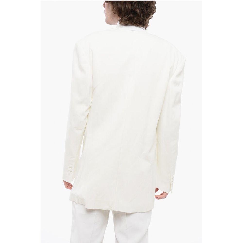 Viscose Wrap Blazer with Monogram Jacquard Details
