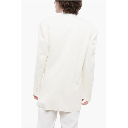 Viscose Wrap Blazer with Monogram Jacquard Details