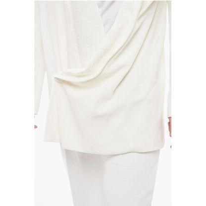 Viscose Wrap Blazer with Monogram Jacquard Details