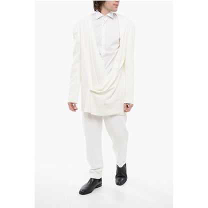 Viscose Wrap Blazer with Monogram Jacquard Details