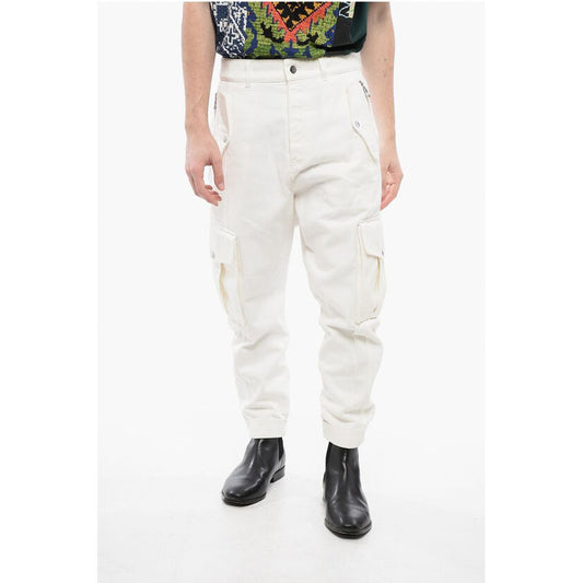 Tapered Fit Denim Cargo Pants