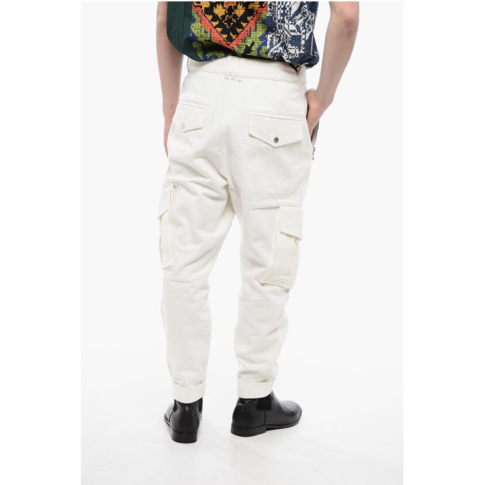 Tapered Fit Denim Cargo Pants