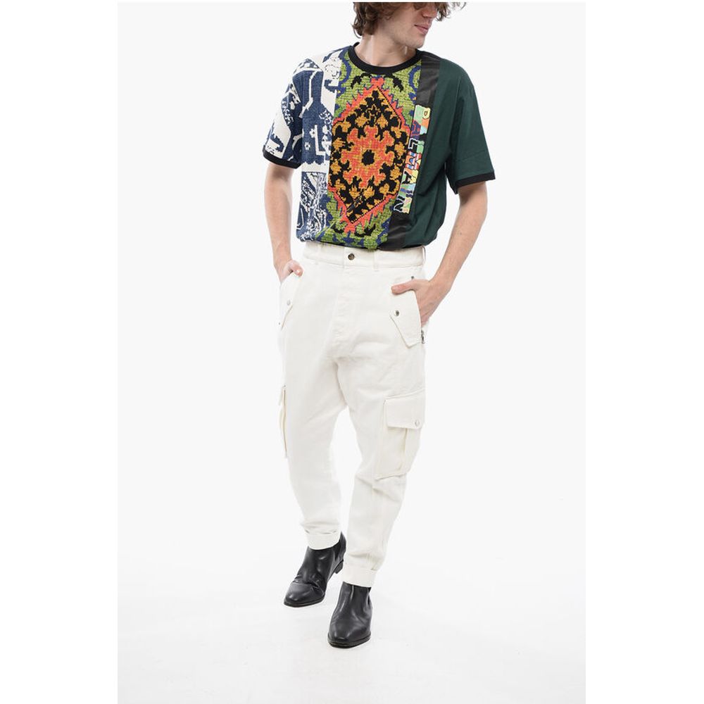 Tapered Fit Denim Cargo Pants