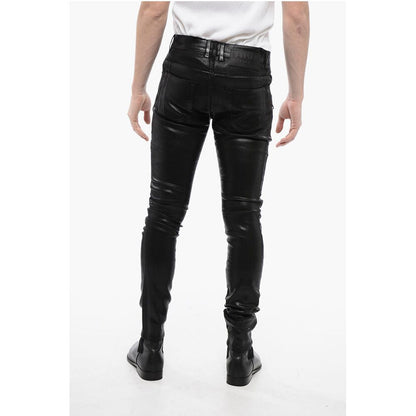 Coated Cotton Slim Fit Biker Denims 14cm