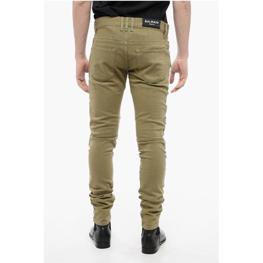 Cotton Biker Denims with Destroyed Details 15cm