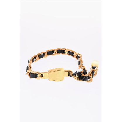 Leather Low-waisted Belt with Chain