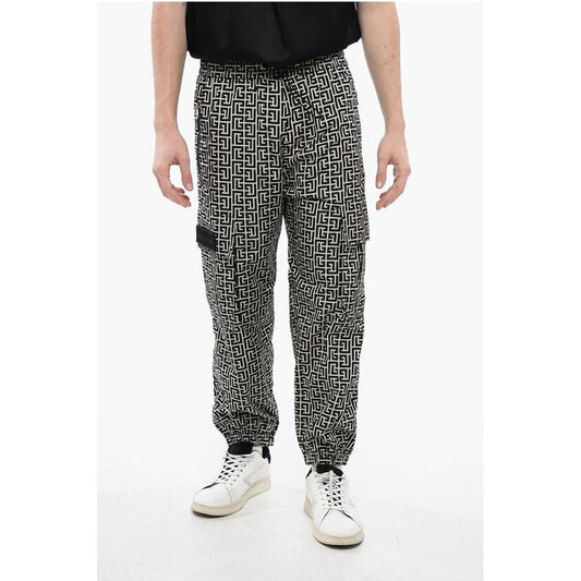 Monogram Nylon Cargo Sweatpants with Cuffs
