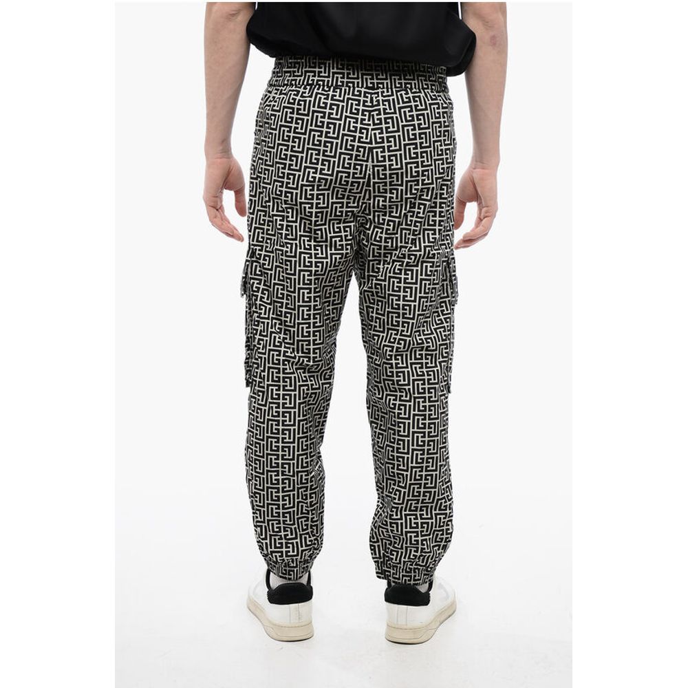 Monogram Nylon Cargo Sweatpants with Cuffs