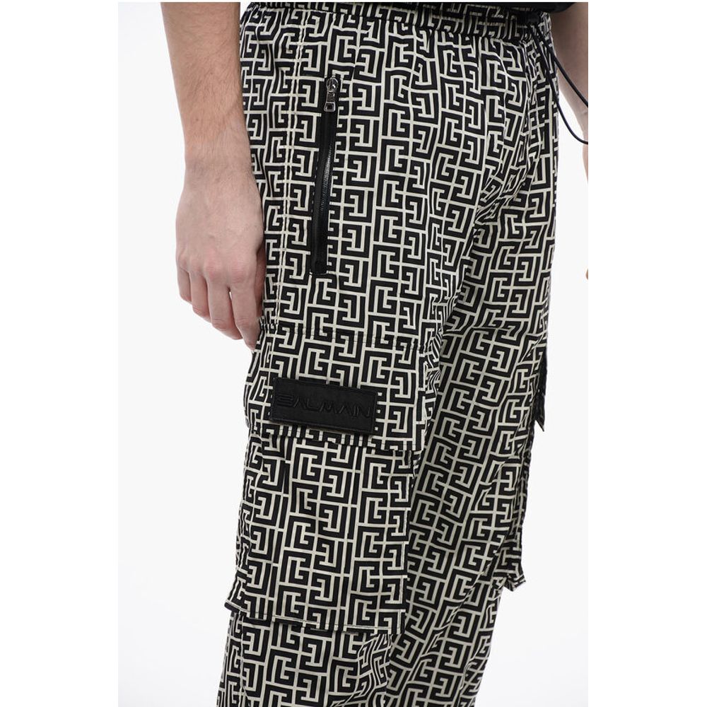 Monogram Nylon Cargo Sweatpants with Cuffs