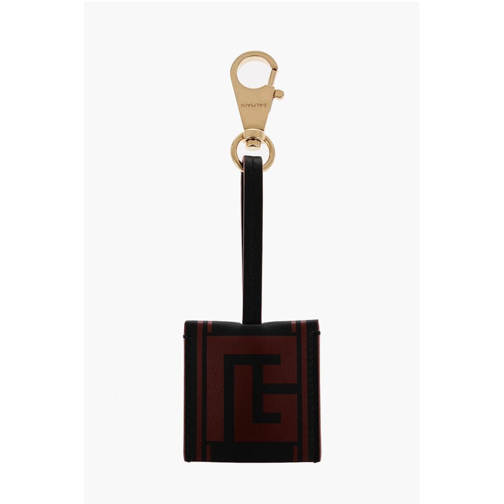 Leather Logoed Key Chain with Holder Hook