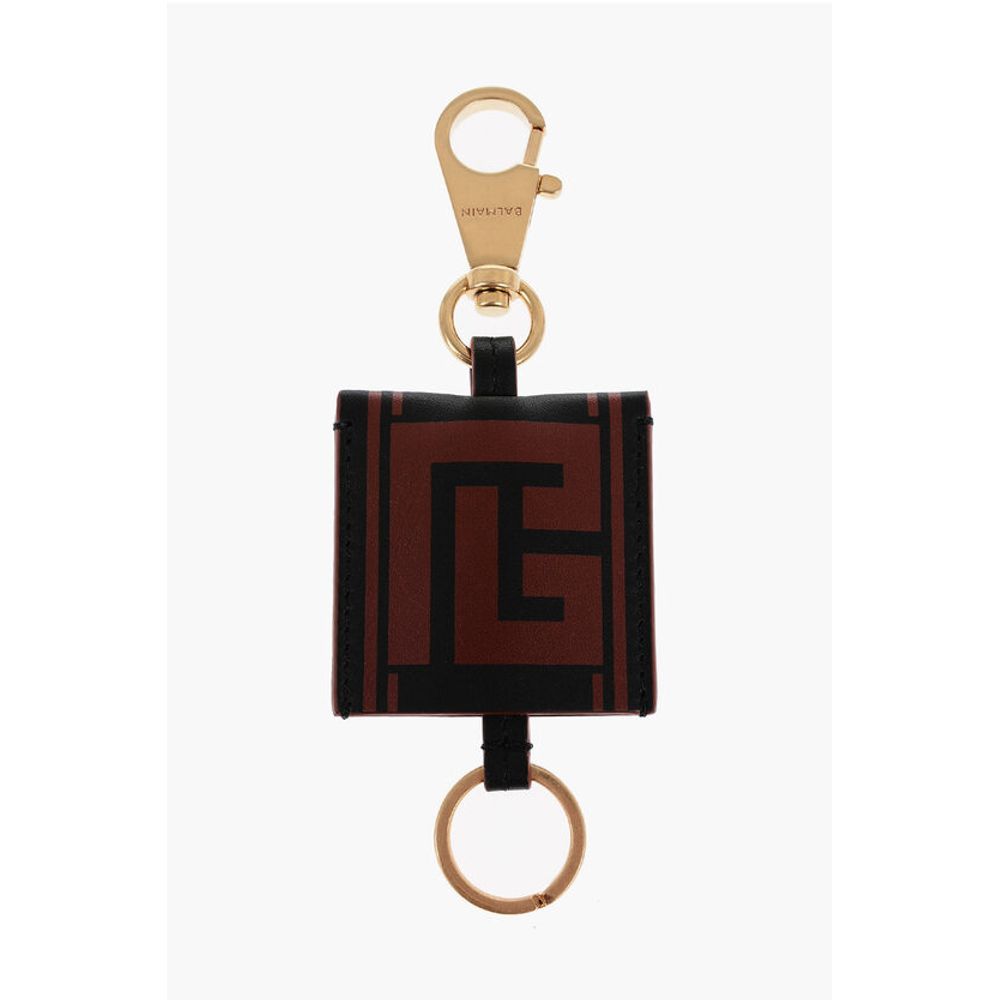 Leather Logoed Key Chain with Holder Hook