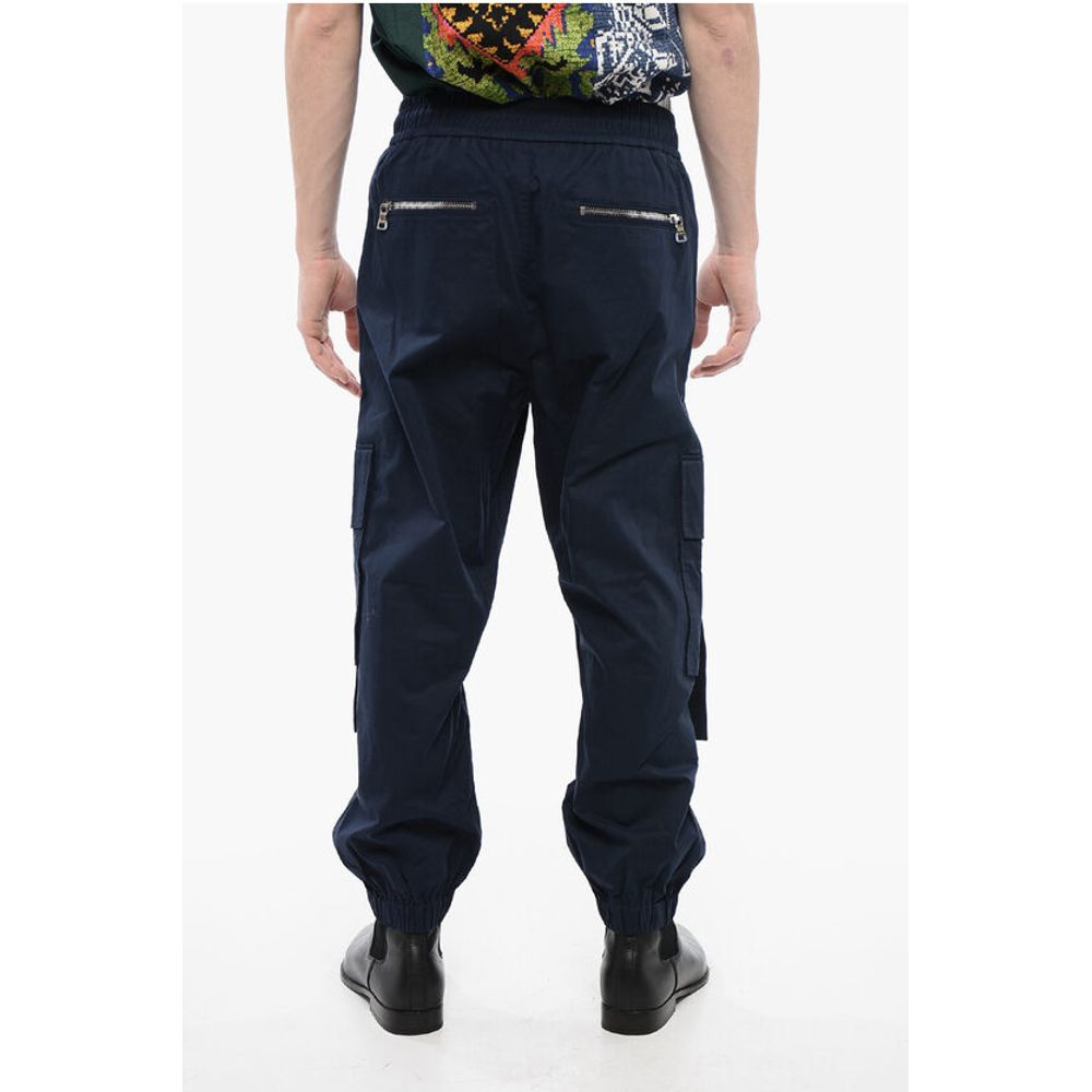 Cotton Cargo Pants with Drawstringed Waist