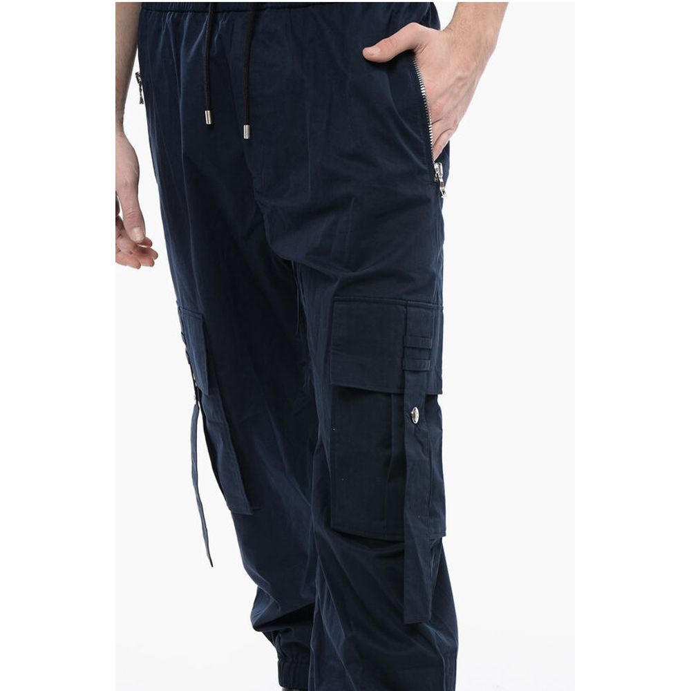 Cotton Cargo Pants with Drawstringed Waist