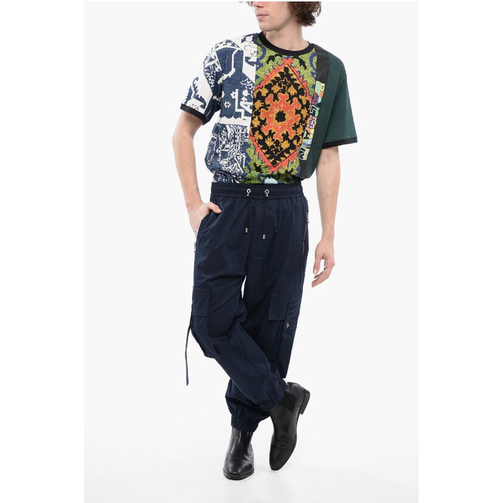 Cotton Cargo Pants with Drawstringed Waist