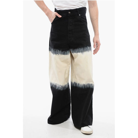 Extra Wide Leg Denims with Tie Dye Denims