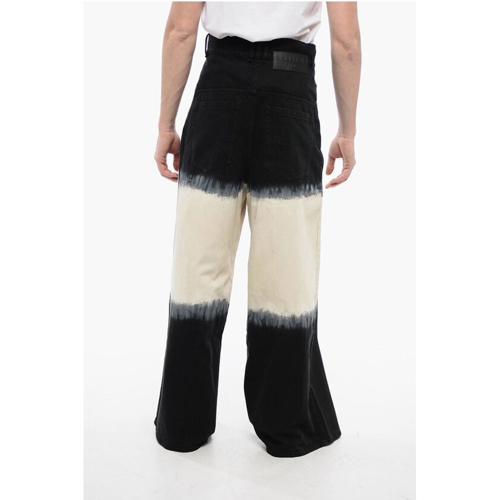 Extra Wide Leg Denims with Tie Dye Denims
