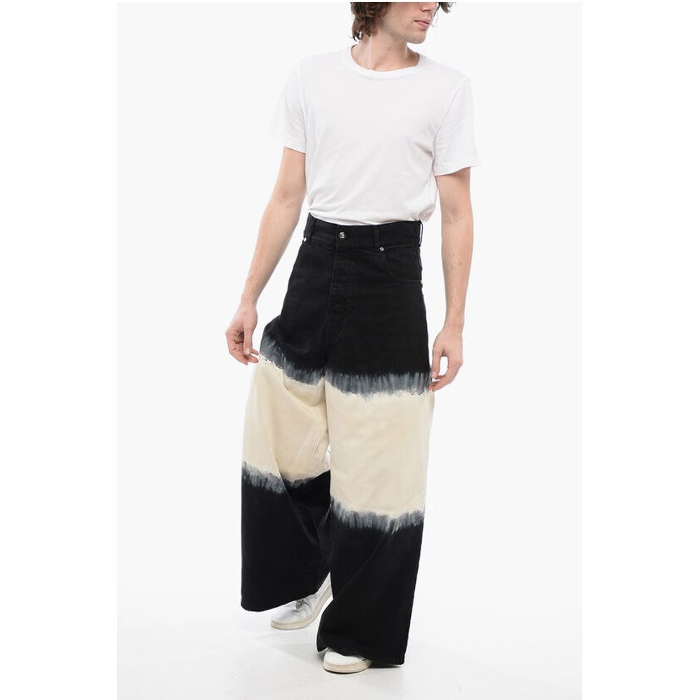 Extra Wide Leg Denims with Tie Dye Denims