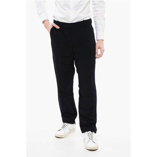 Viscose Cropped Fit Pants with Cuffs